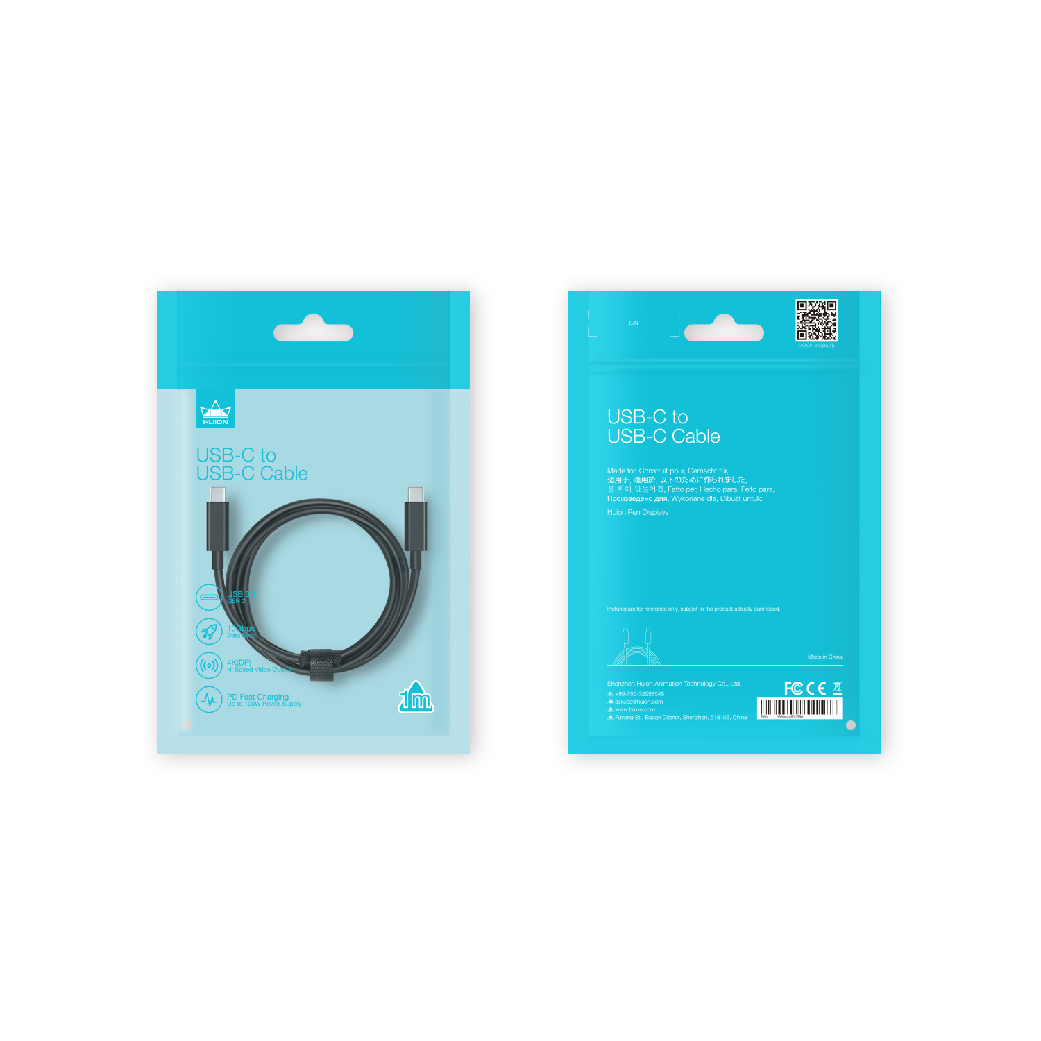 USB-C to USB-C Cable for Huion Kamvas 13 and Kamvas 22 Series
