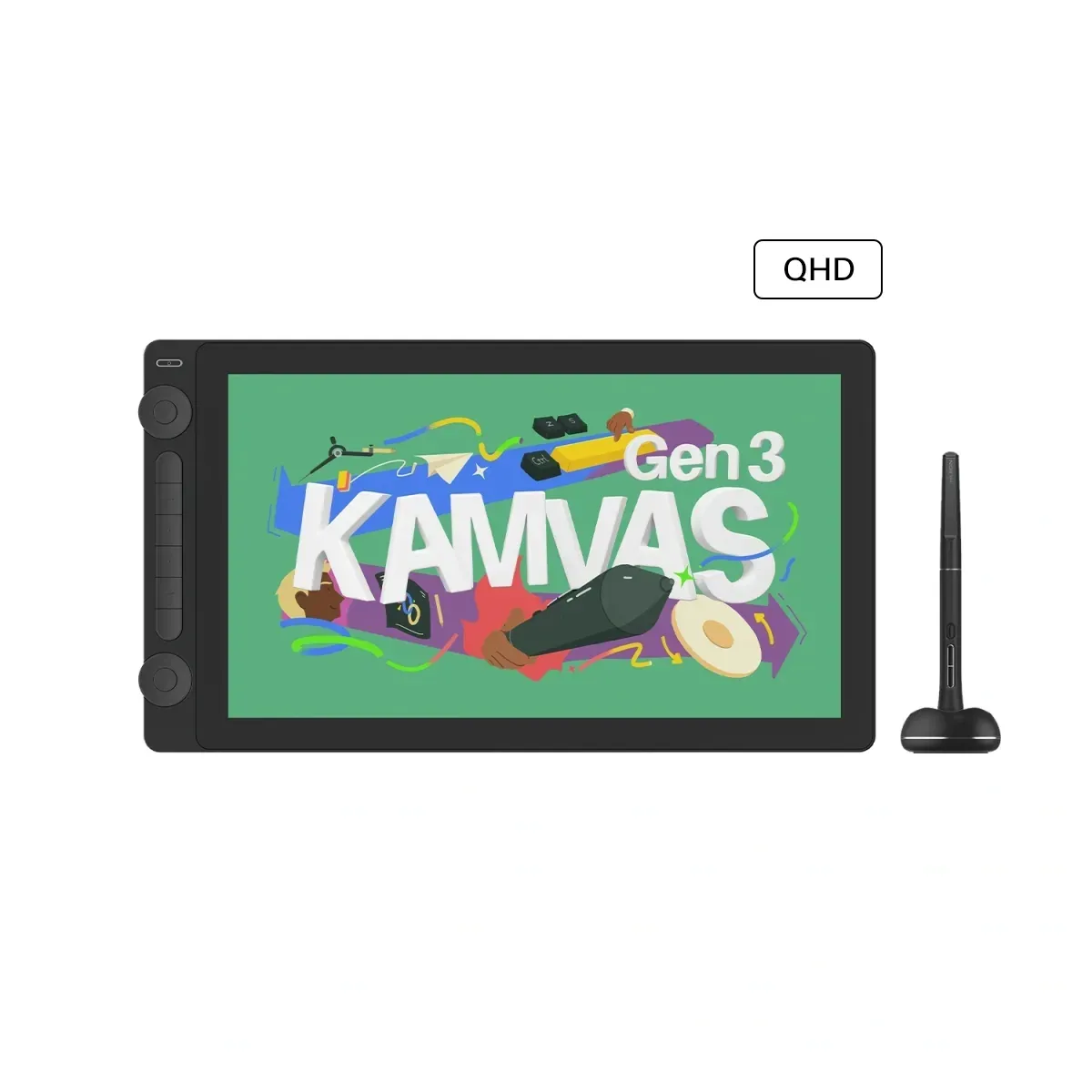 【美品】Kamvas 16 (2021) 液晶ペンタブレット HUION液タブ Kamvas 16（2021）初心者向けグラフィックペン