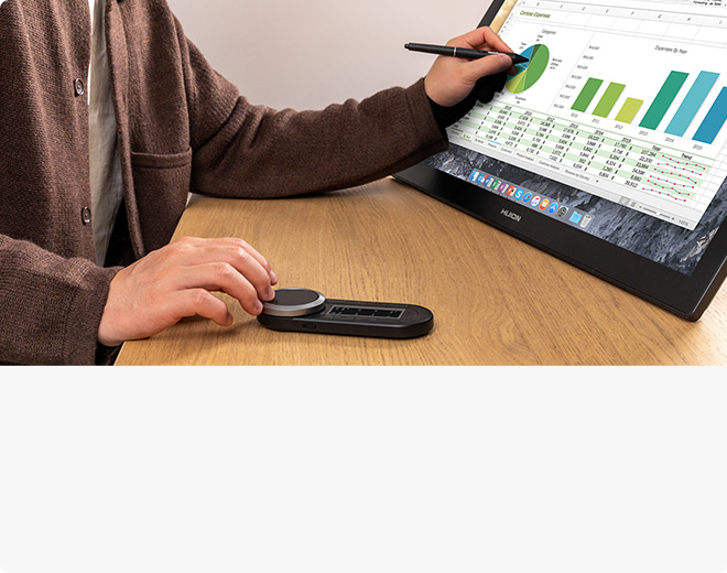 Huion Keydial Remote K40 Bluetooth Shortcut Controller for Digital