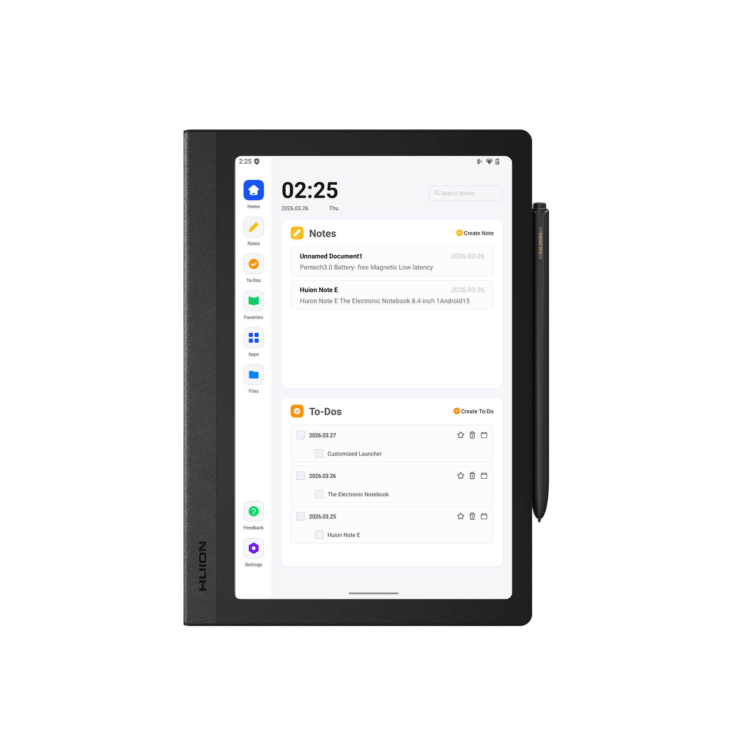 Huion Note E Digital Notebook with Magnetic Pen and Cover for Work