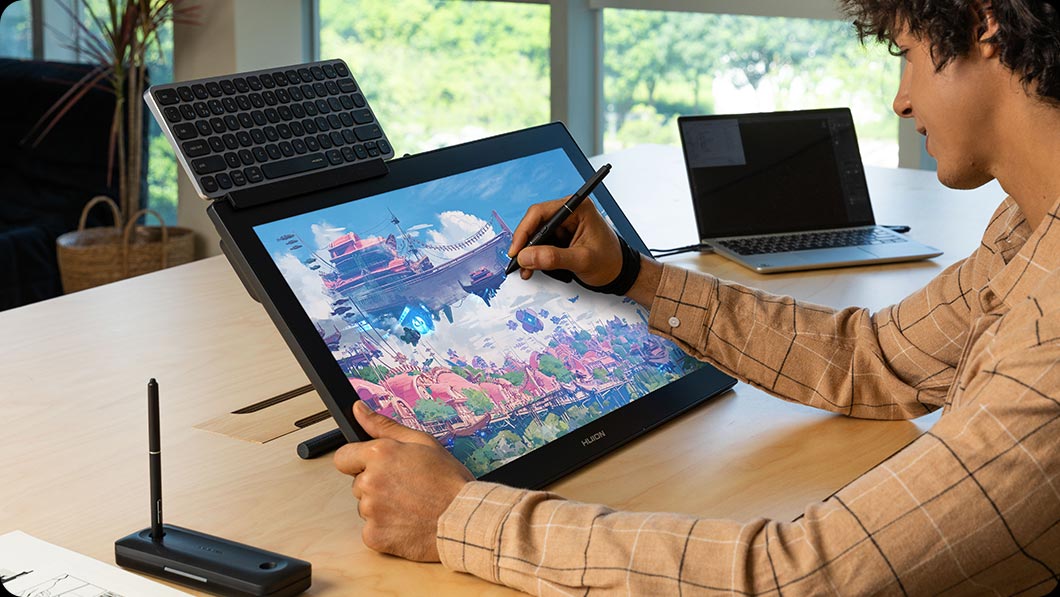 Huion Kamvas Pro 24 (Gen3) 4K IPS Panel UHD LCD Grafik Tablet